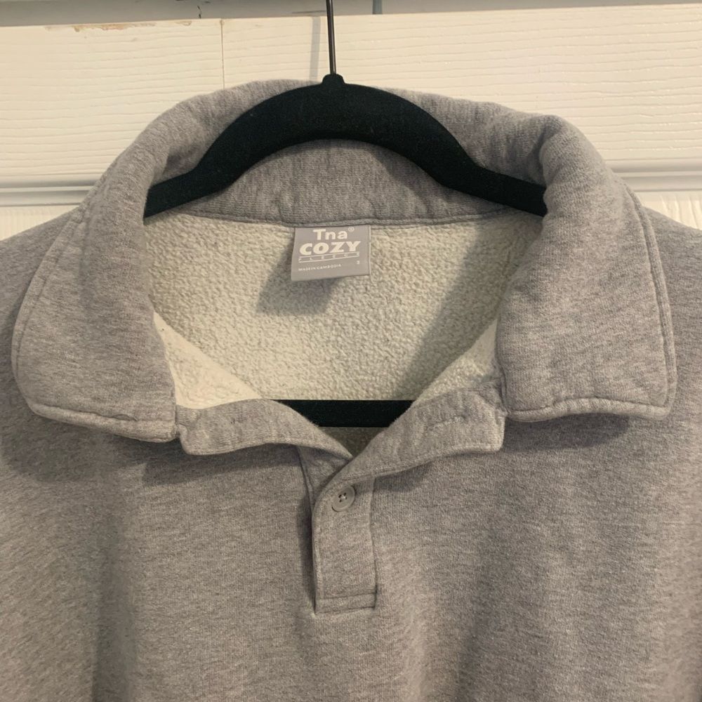 Aritzia TNA Cozy Fleece Collared Sweatshirt size 3 (M/L) - Picture 3 of 4